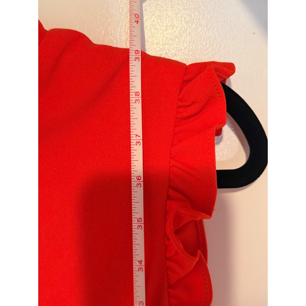 Maggy London Ruffle Neck Sleeveless  Sheath Dress Womens 16 Orange NWT - Picture 10 of 10